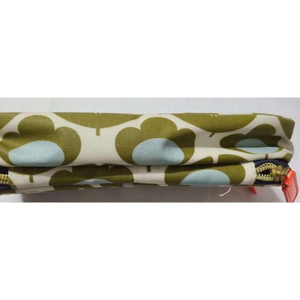Orla Kiely Bag  Teal Green Floral Waxcoated Makeup Cosmetic Pouch Travel Storage - Picture 6 of 9